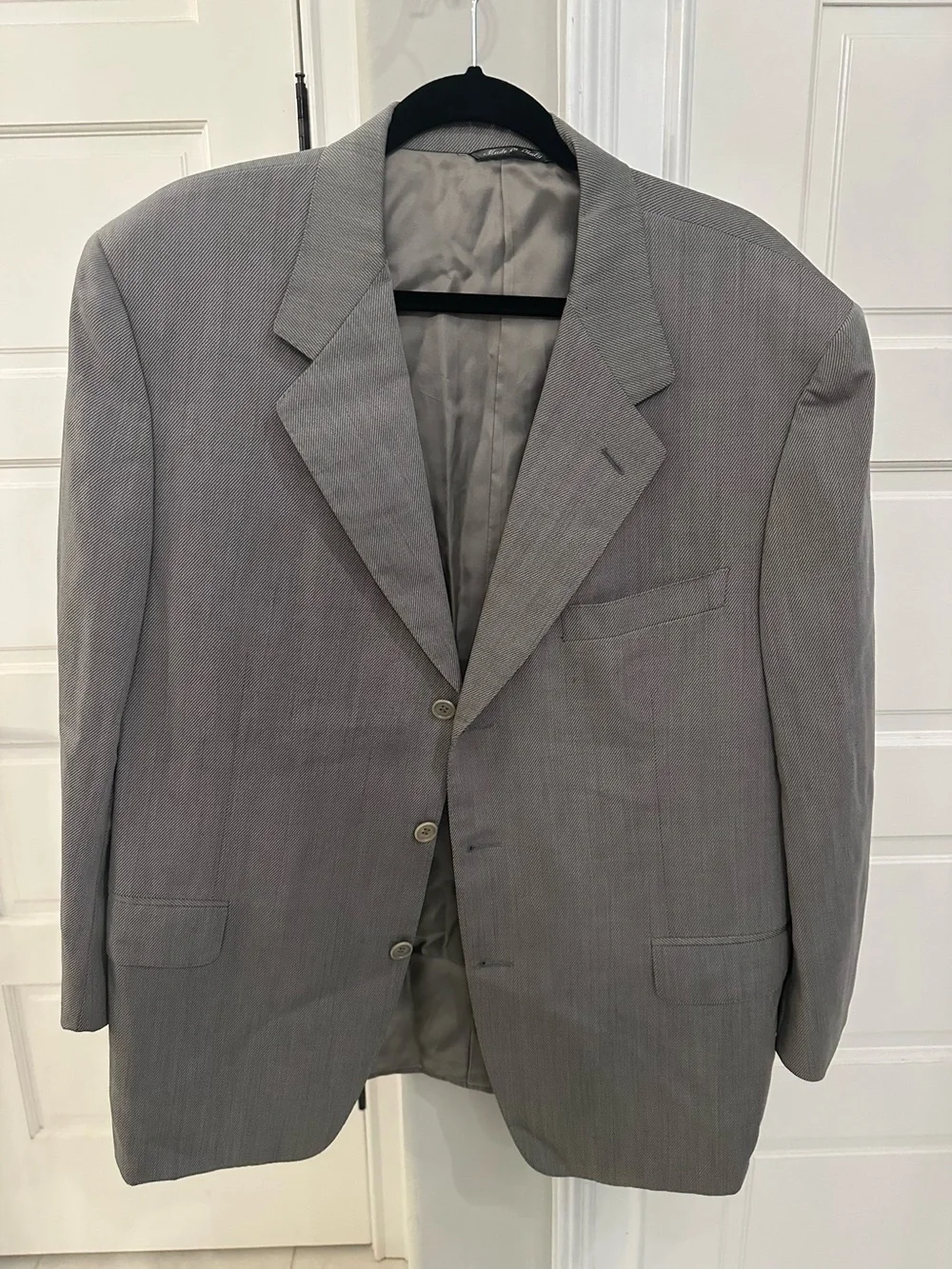 Canali 100% Wool Blazer Mens 54 S EU 44 S US Grey Micro Stripe 3 Button Italy